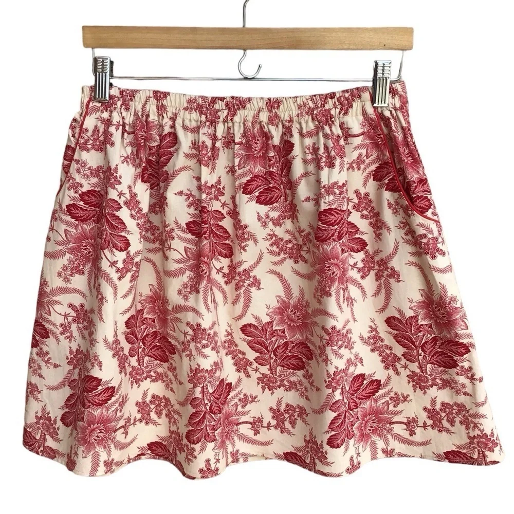 Rebeca Tiago Floral Elastic Waist Mini Skirt Women’s Size Medium NEW
